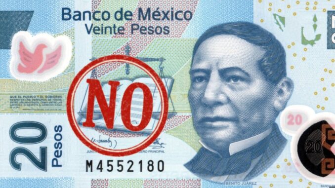 Adiós billete billetes de 20
