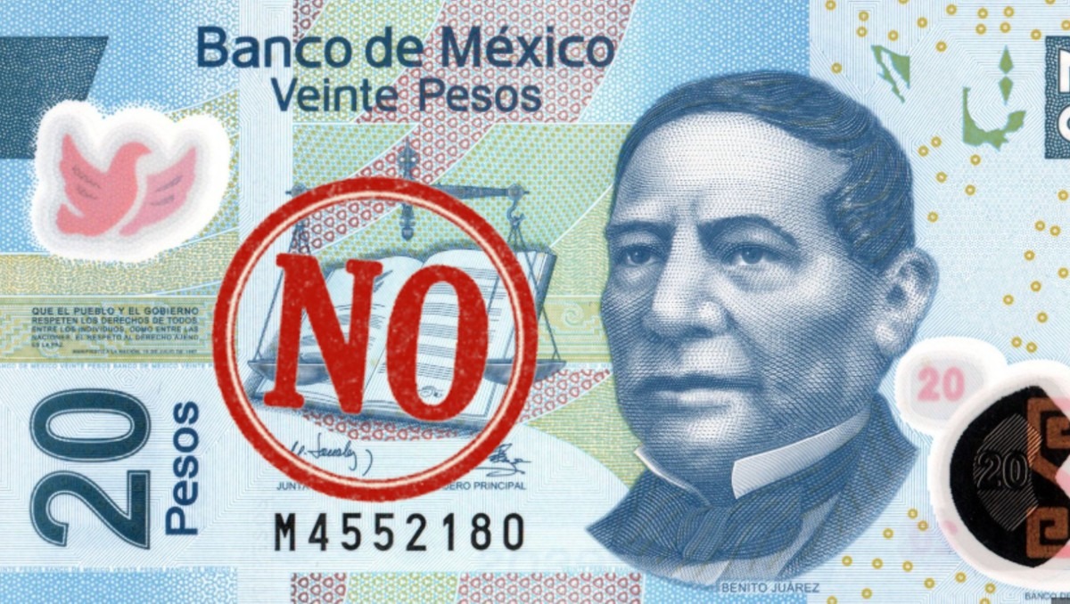 Banxico retira billetes de 20 pesos
